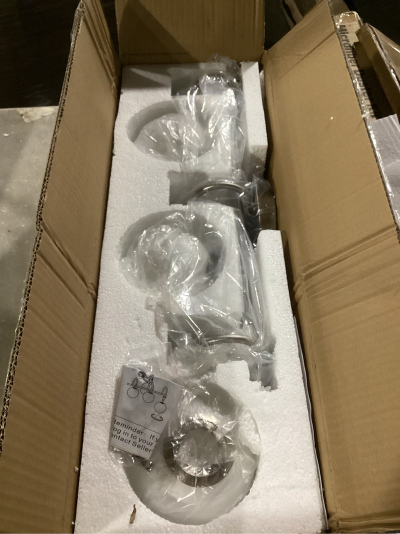 Condition photo showing As Is for brushed nickel bathroom vanity light fixtures 3 lights milk white glass globe shade modern wall sconce lighting bath vanity lights bar over mirror (exclude g9 bulb)