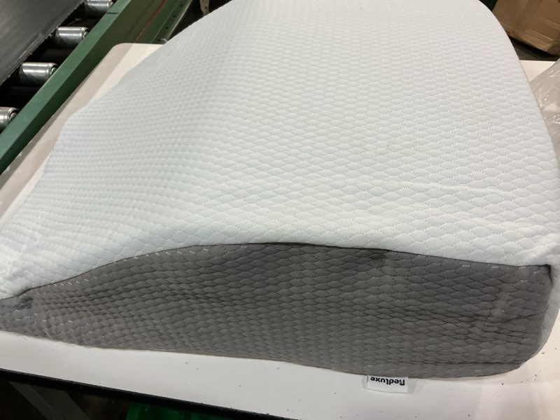 Condition photo showing Good Condition for kolbs bed wedge pillow for sleep apnea, fsa eligible acid reflux, and back pain relief, with chic jacquard cover - headboard wedges for sleeping (standard width 7.5" height) standard width 7.5" height - grey