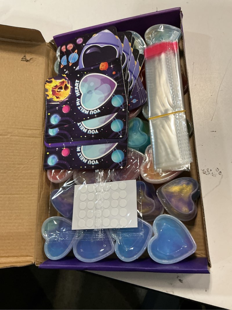 Condition photo showing New/Like New for SpringFlower 28 Pack Valentine Day Cards,Valentines Day Cards Kid Classroom School With Galaxy Slime Kit,Valentines Exchange Gifts,Valentines Party Favors, School Classroom Valentine's Prizes