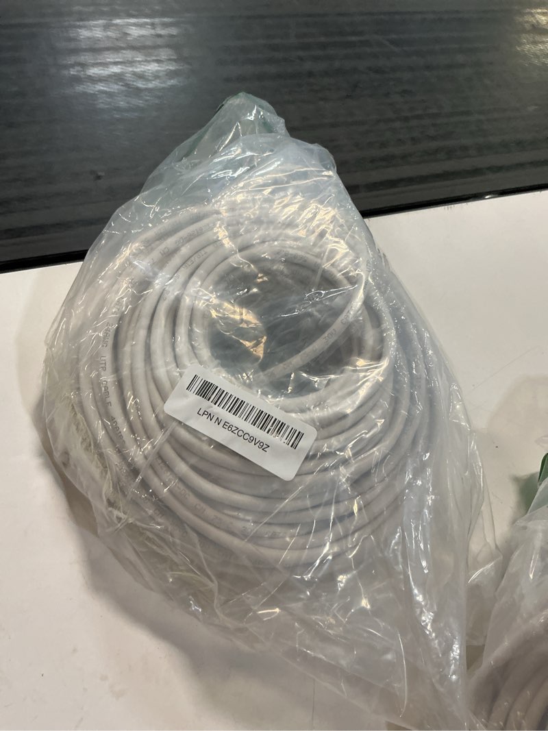 Condition photo showing Good Condition for cat 6 outdoor ethernet cable 100 ft, support cat8 cat7 network, 10gbps 24awg pure copper, direct burial in-ground waterproof uv resistant lan internet patch cable for router, modem, ps4, xbox, gaming 100ft round white
