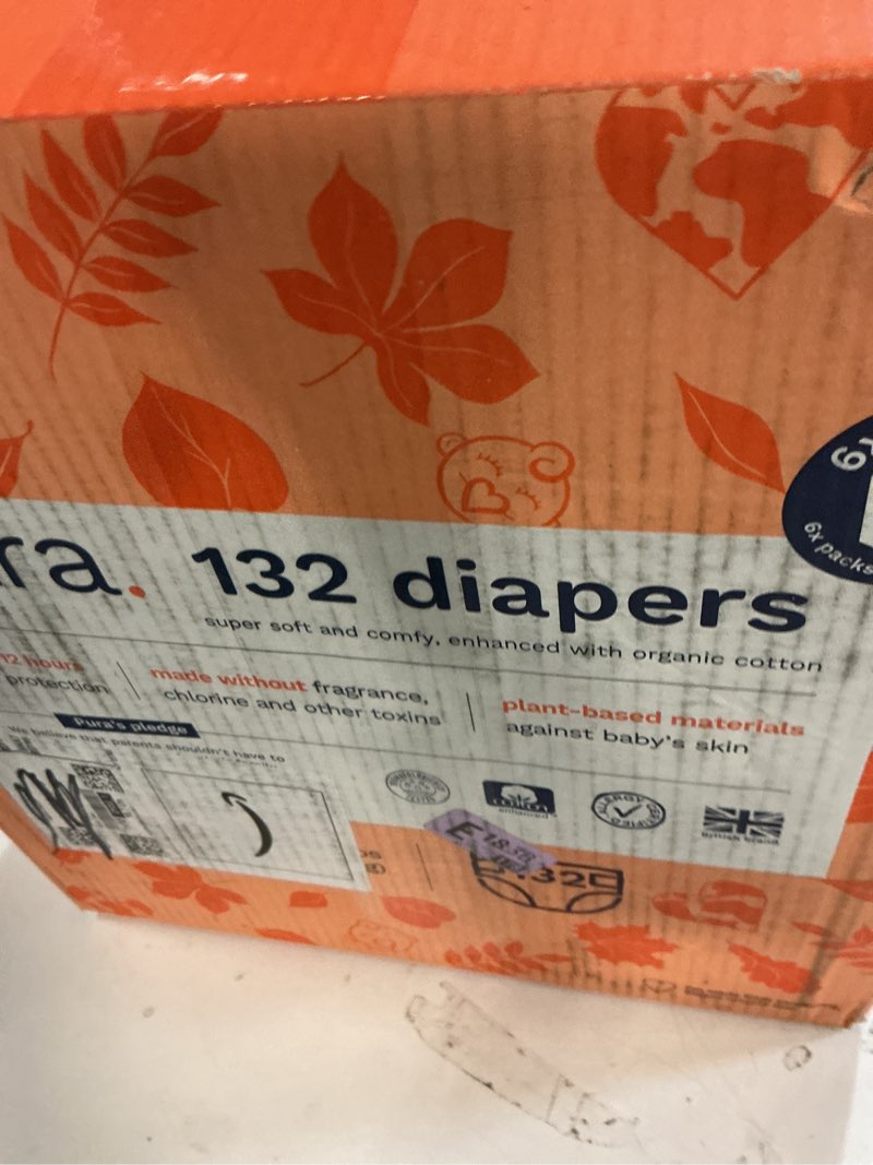 Condition photo showing New/Like New for pura size 4 eco-friendly diapers (18-31 lbs) hypoallergenic, soft organic cotton, sustainable, up to 12 hours leak protection, allergy uk, recyclable packaging, 6 packs of 22 (132 diapers) size 4 (132 diapers)