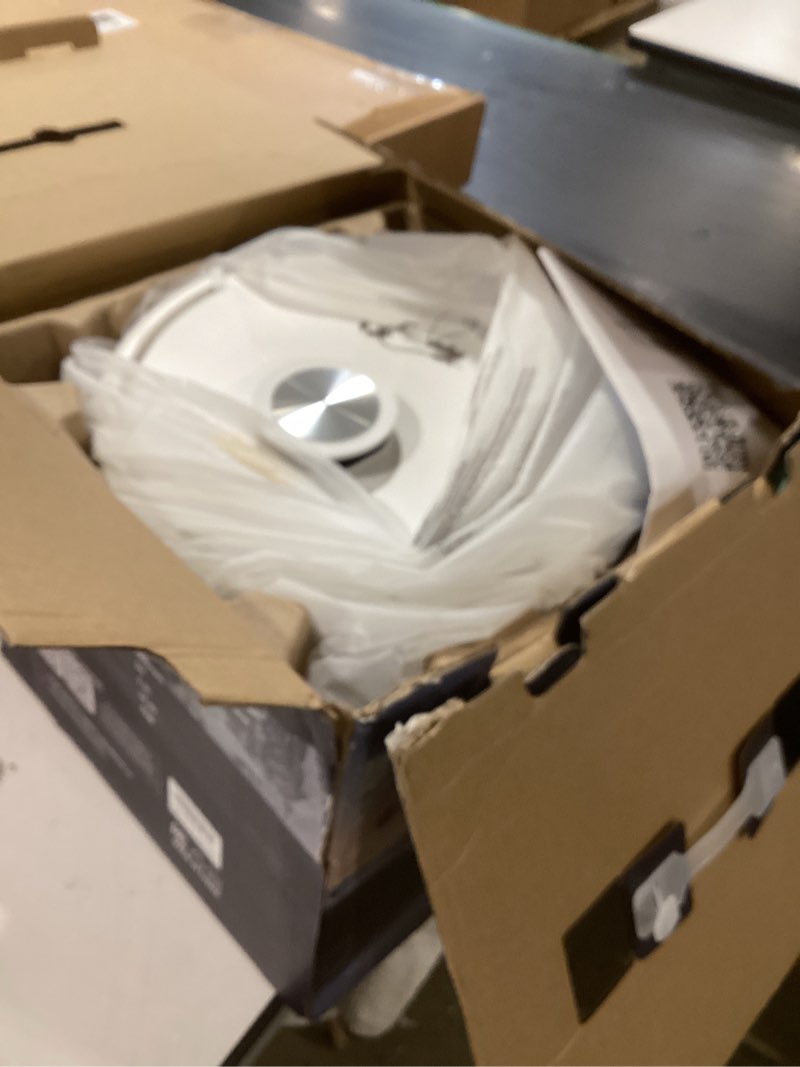 Condition photo showing As Is for robot vacuum and mop combo, robot vacuum cleaner with bagless self emptying station, 18000pa suction, lidar navigation, ideal for pet hair, carpet & hard floor, compatible with app/alexa/voice control