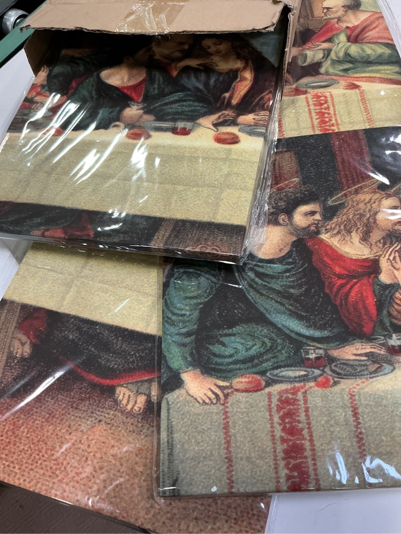 Condition photo showing New/Like New for YOUHONG 5 Piece Leonardo Da Vinci Dining Room Decor Christian Decor Religious The Last Supper Painting Jesus Pictures for Wall Decor Ready to Hang (70''W x 40''H) Style-01 70"L x 40"W