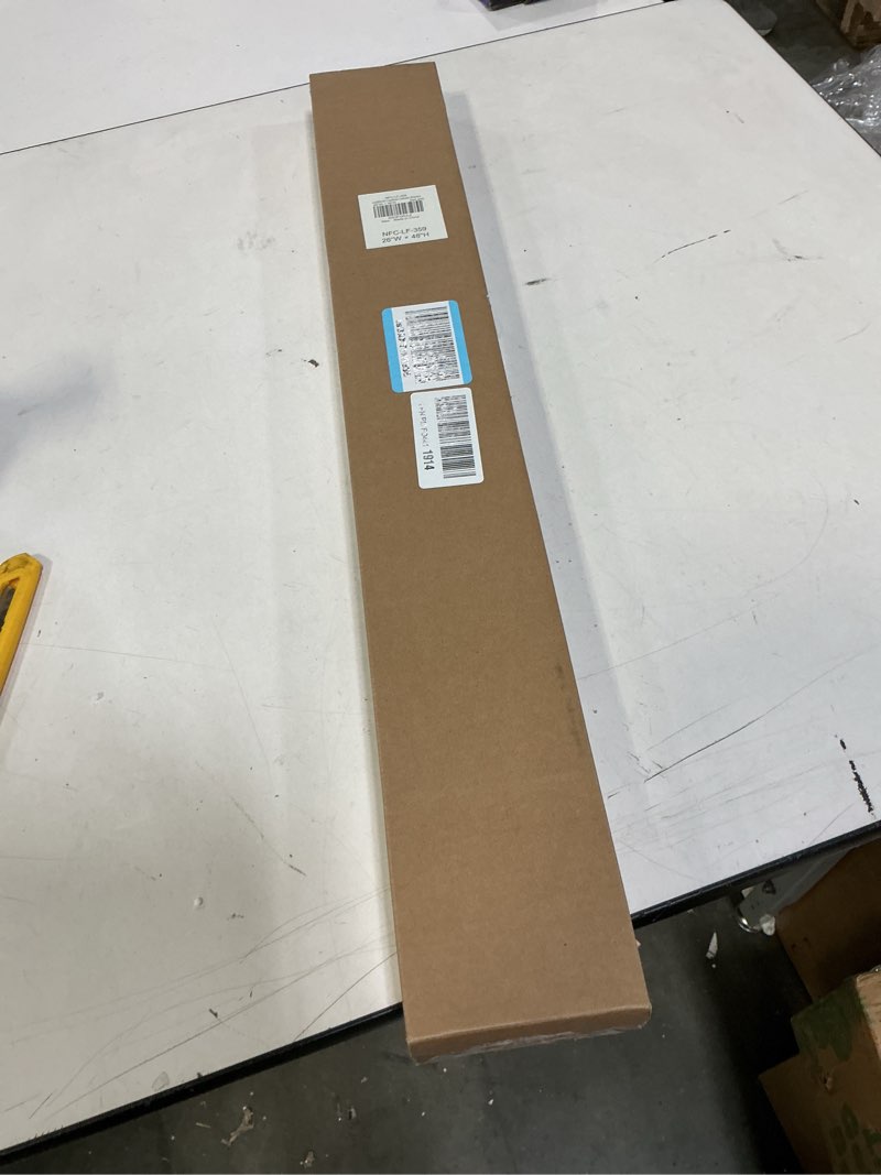 Condition photo showing New/Like New for LazBlinds Cordless Cellular Shades, No Tools No Drill Light Filtering Honeycomb Shades Pleated Blinds for Windows, 26'' W x 48'' H, Dark Grey Light Filtering-dark Grey 26'' W x 48'' H