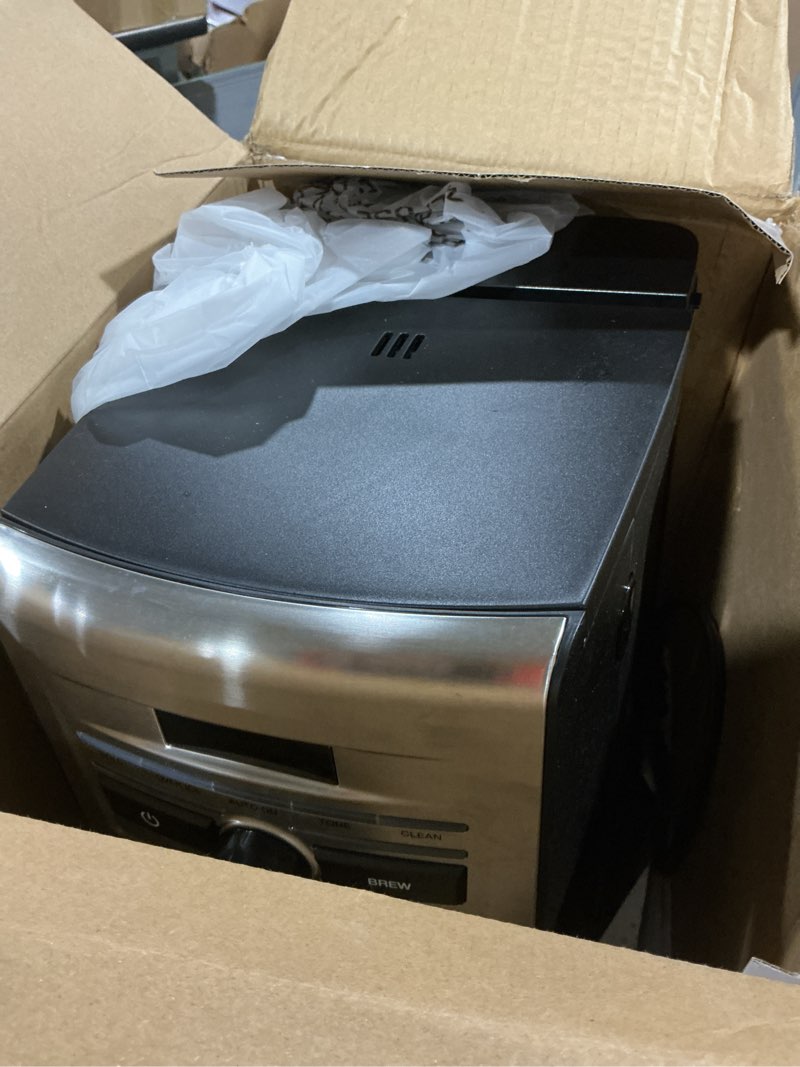Condition photo showing As Is for cuisinart personal brew 10-cup thermal coffee maker, fully automatic programmable coffee machine with hot or over ice options, brew strength control, 52 ounce removable water reservoir, dcc-10 10-cup thermal carafe