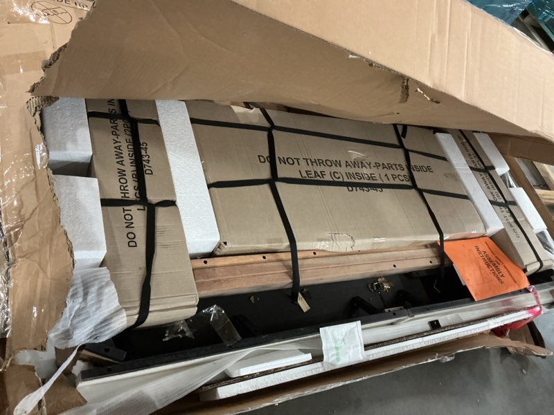 Condition photo showing As Is for Signature Design by Ashley Realyn French Country Dining Extension Table, Seats up to 8, Chipped White Rectangle