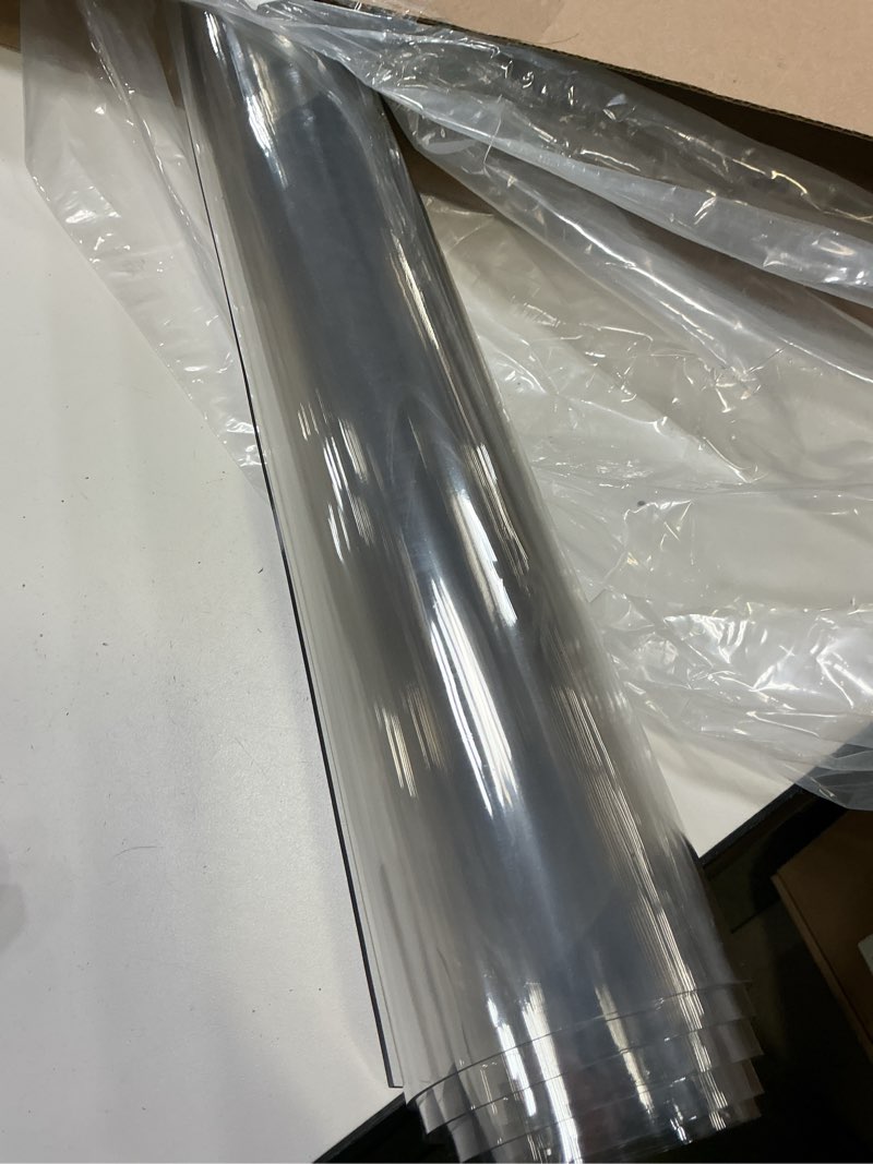 Condition photo showing Good Condition for ETECHMART Clear Plastic Table Cover Protector Rectangle 36 x 72'', Thick Waterproof Transparent Table Protector for Dining Table, Non-Slip Heat Resistant Clear Desk Mat for Kitchen Office Desktop 1.5mm Clear 36 x 72 Inches