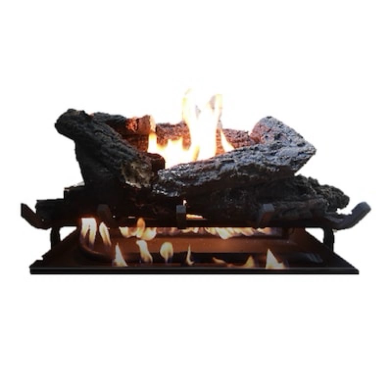 master forge 24-in 55000 -btu natural gas dual -burner vented gas fireplace logs