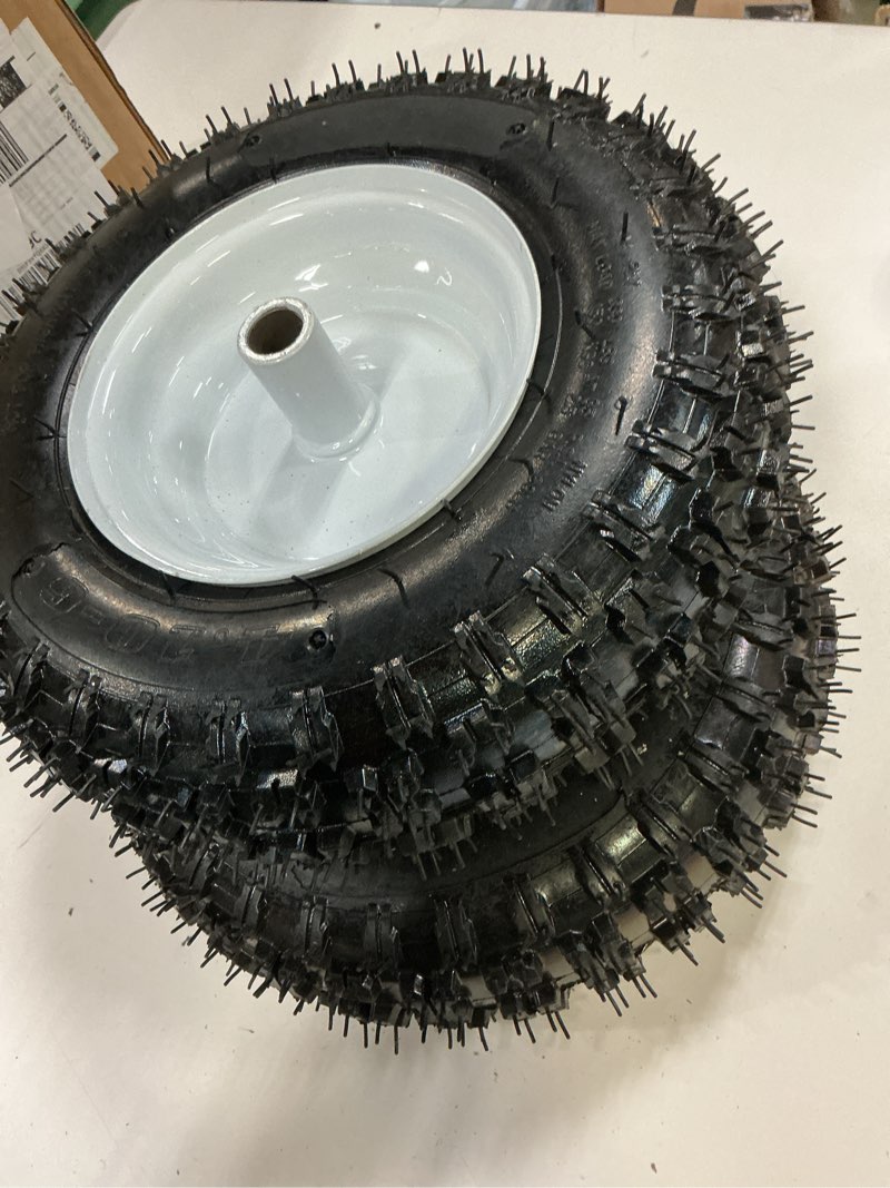 Condition photo showing As Is for gicool 13x4.10-6 snowblower tire, ariens 07101238, 13" x4.10-6 snow blower tubeless tire and assemblies