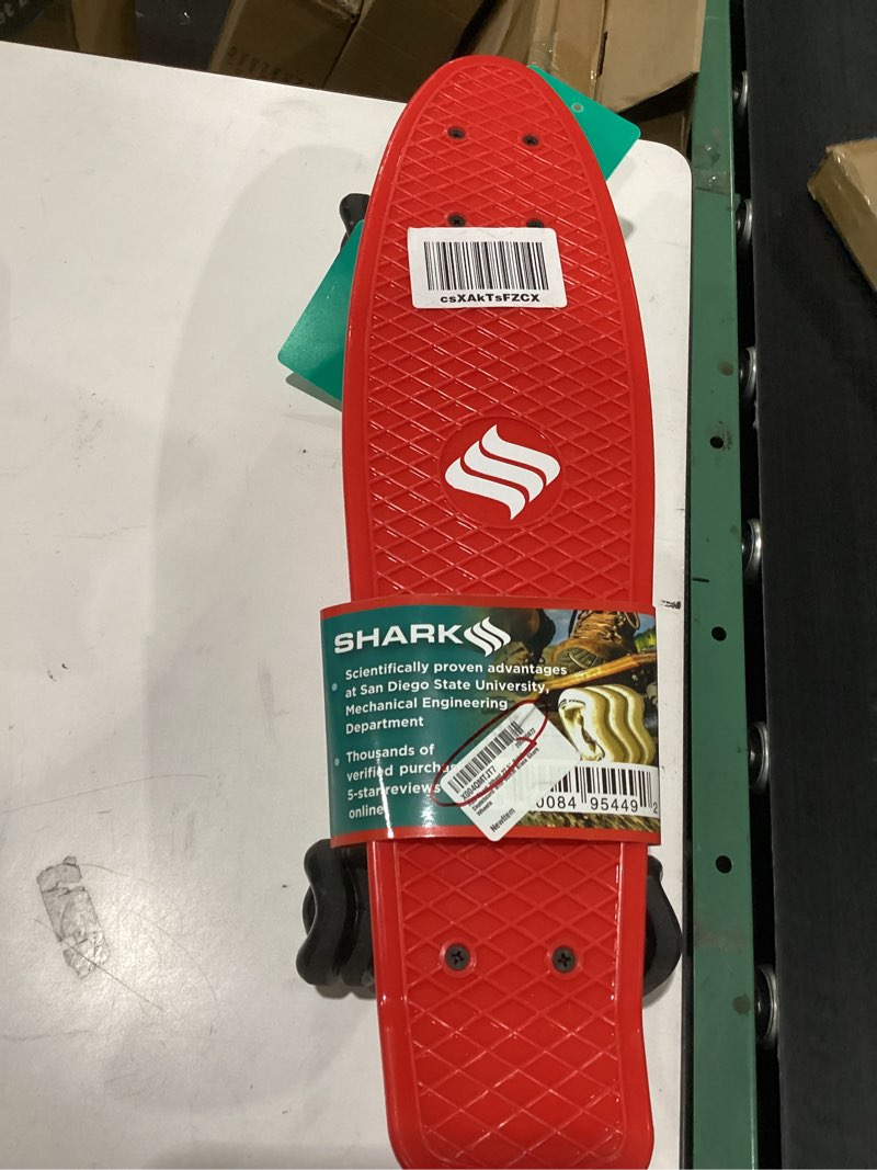 Condition photo showing Good Condition for shark wheel 22.5" polyboard skateboard – slim & flexible cruiser with 60mm shark wheels for a smooth ride vibrant red 22.5"