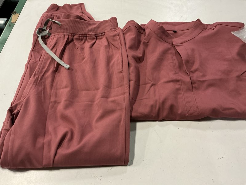Condition photo showing Good Condition for Scrubs for Women Set,Soft Mock Collar Scrub Top & Jogger Scrub Pant,8 Pockets,Relaxed Fit Stretch Nurse Uniform Sets Small Pink