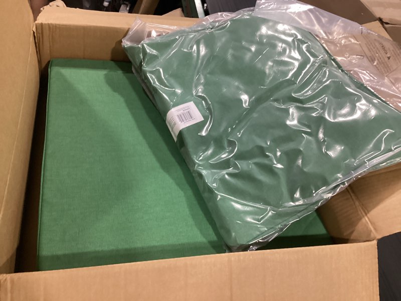 Condition photo showing Good Condition for (missing 3 sets of cushions, color options vary) arden outdoor foam deep seat cushion (4-pack), 22x24, premium high-density foam, never flattens, weather-proof for patio chair sofa couch, bright moss green leala certi-pur foam bright moss green leala 4 pack