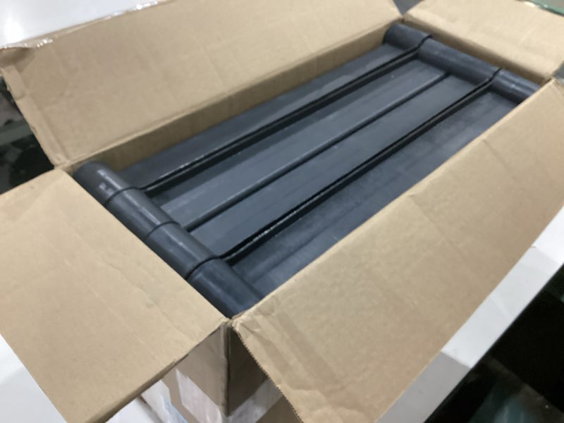 Condition photo showing Good Condition for plano 4-shelf plastic storage shelves, 48” x 23” x 14”, 200lb capacity, pantry, office, closet and garage shelves, easy to assemble, durable plastic shelving unit 4-shelf 200lb