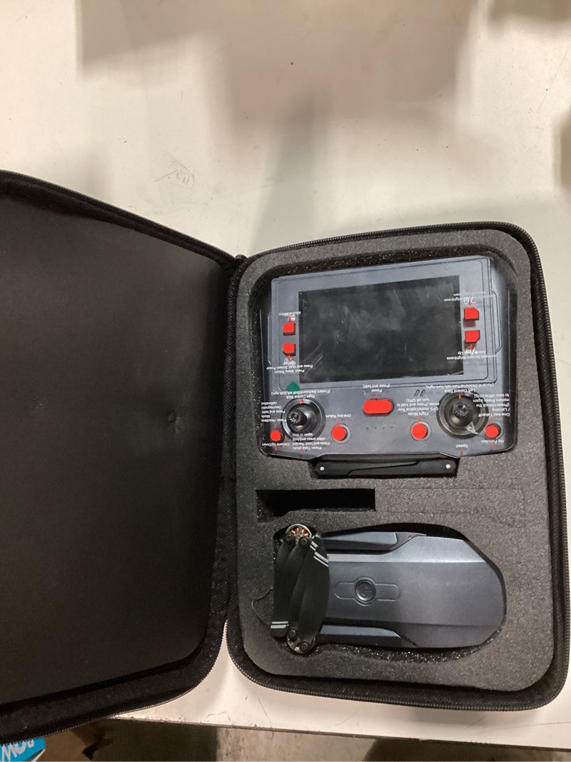 Condition photo showing New/Like New for vivitar skyhawk gps foldable video drone with 2.7k hd camera, 16-minute flight time, wireless controller, brushless motors, and travel carry case, ideal for aerial photography &video recording
