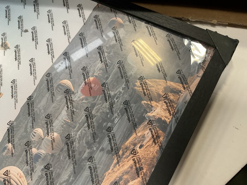 Condition photo showing As Is for (Damaged) 17x22 Picture Frame Black for Poster Photo Picture, Horizontal and Vertical Formats for Wall Hanging, 17 x 22 Wall Gallery Poster Photo Frame for 17 by 22 Photos Posters, Black