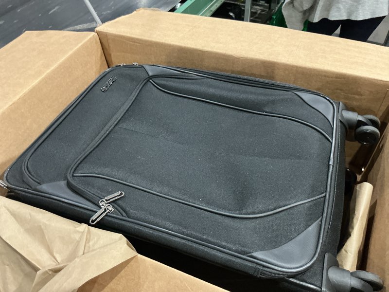 american tourister 4 kix 2.0 expandable softside luggage with spinner wheels, 28 spinner, black