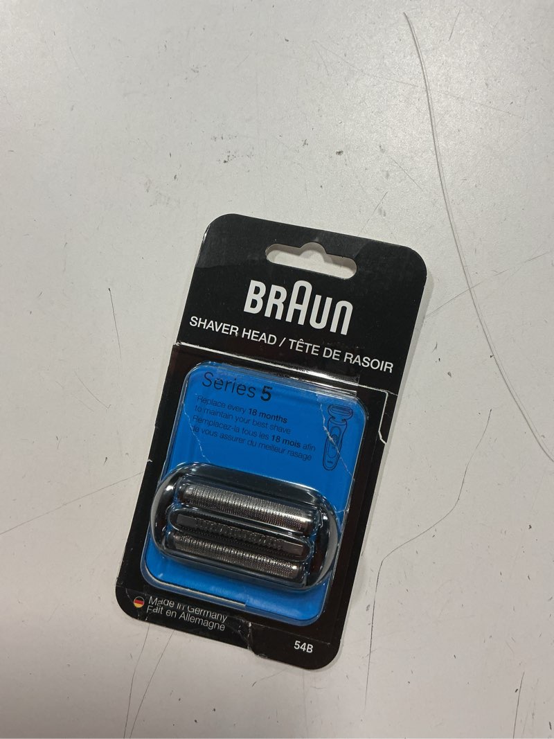 Condition photo showing New/Like New for braun series 5 electric shaver replacement head, easily attach your shaver head for a shave as efficient as day one, compatible with new generation series 5 shavers, 54b, black
