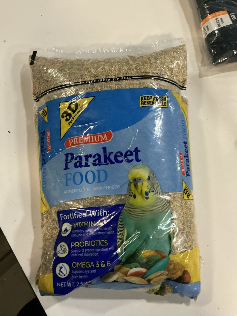 Condition photo showing Good Condition for 3–d pet products premium parakeet bird food, with probiotics – 7.5 lb. zipper seal bag, for daily feeding.