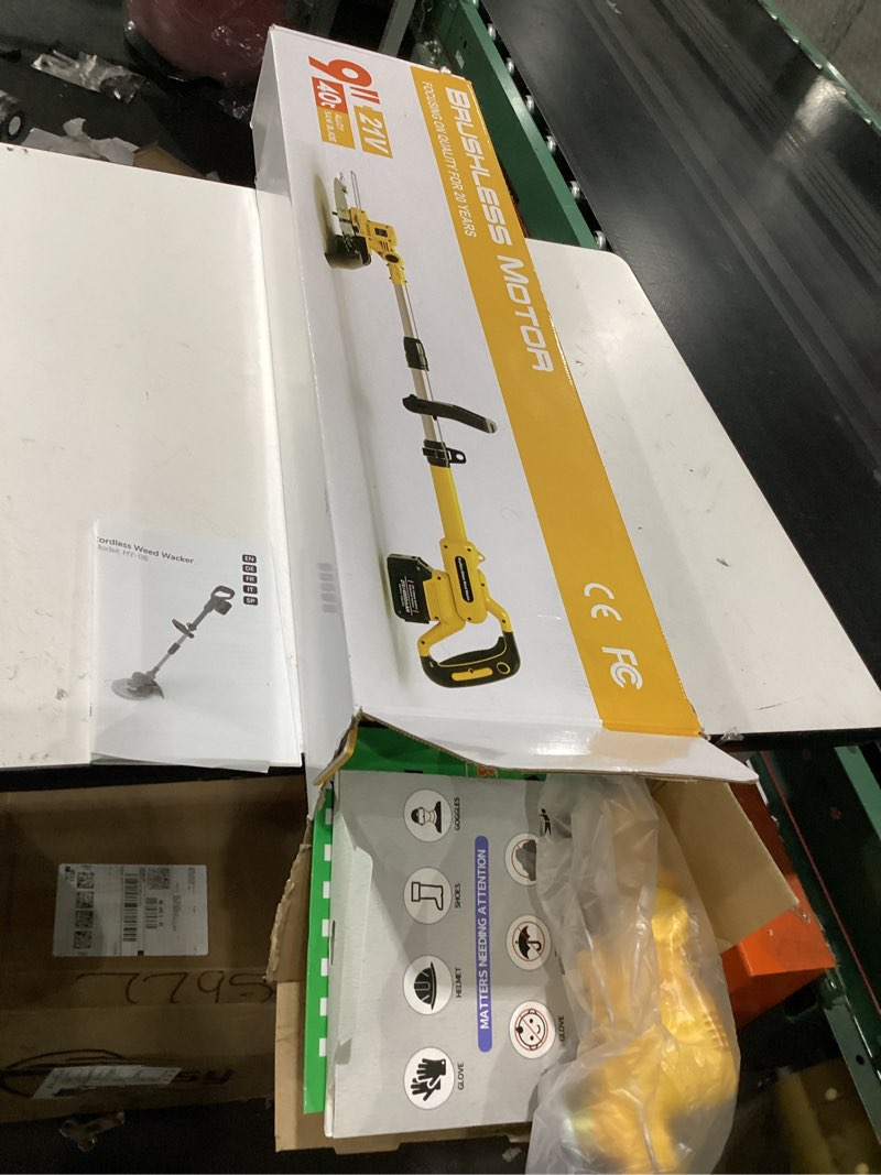Condition photo showing Good Condition for weed wacker cordless for dewalt 20v max battery, 4-in-1 battery powered weed eater, string trimmer with 5 types of blades, for lawn, yard and bush trimming (no battery) yellow