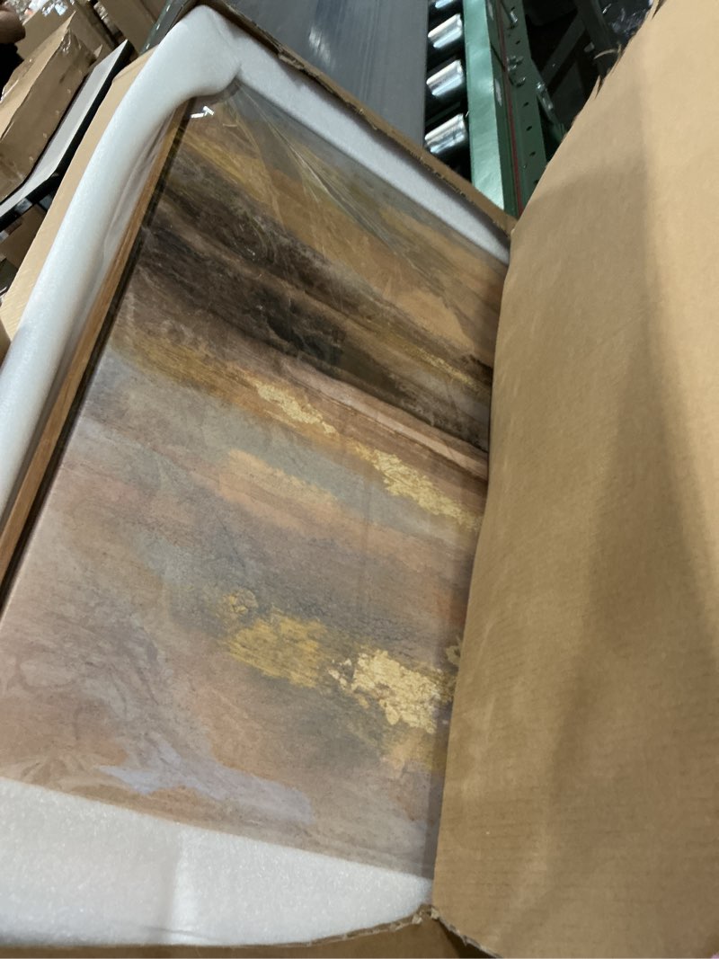 Condition photo showing New/Like New for Gold Abstract Wall Art Decor Neutral Canvas Pictures Wooden Framed Wall Decor Colorful Art Prints for Living Room Dining Room Bedroom 24x48 Inch 48"L x 24"W Gold Framed