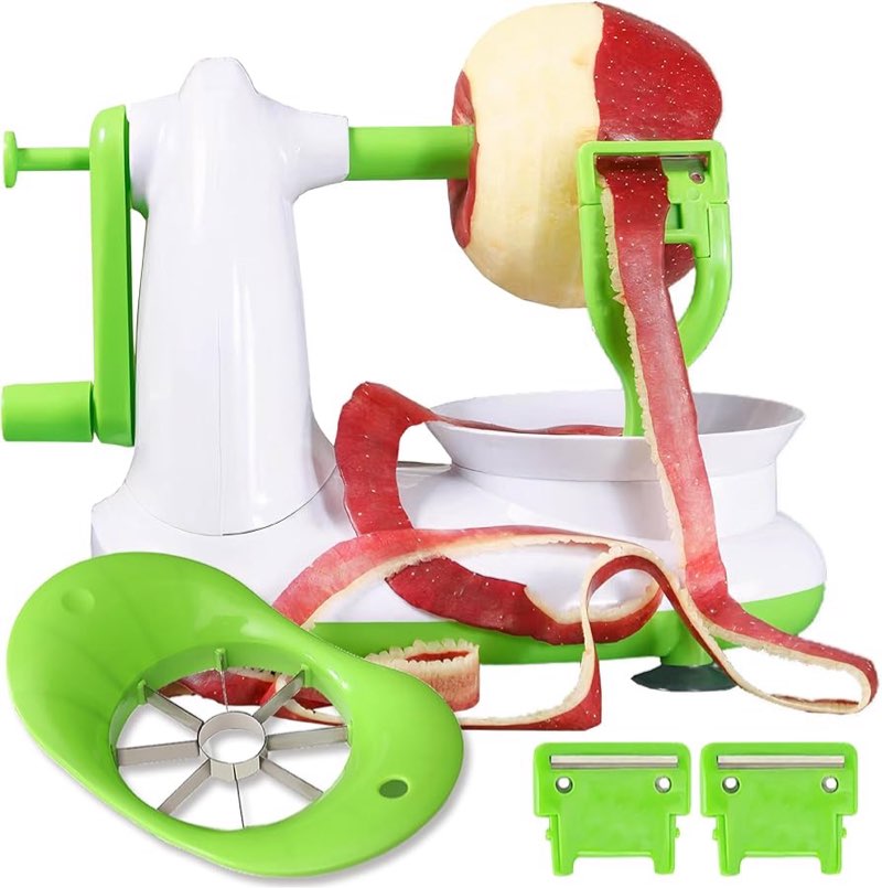 EZMO Apple Peeler, Pear Peeler with 8 Wedges Apple Slicer and Corer, Stainless Steel Blades Apple Cutter