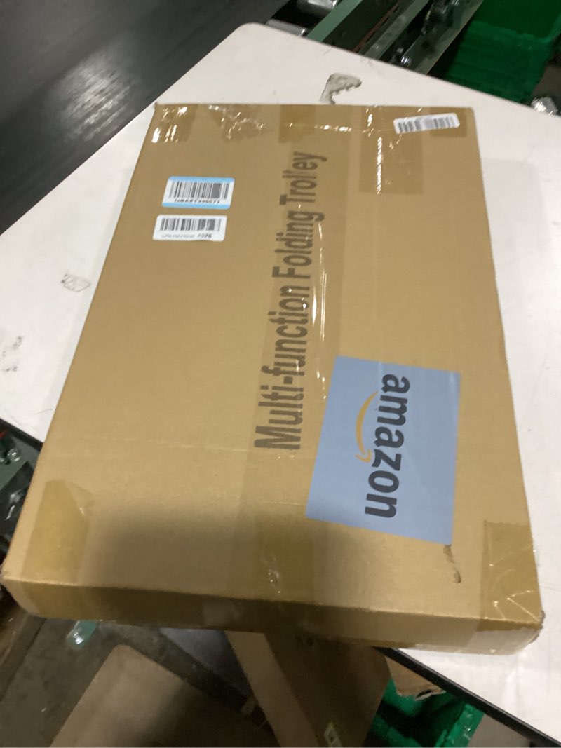 Condition photo showing As Is for Folding Hand Truck, Dolly Cart with Wheels Foldable, Lightweight Aluminum Luggage Cart Portable Collapsible Trolly for Utility Cart, Hand Trucks for Moving Travel Shopping Airport Office
