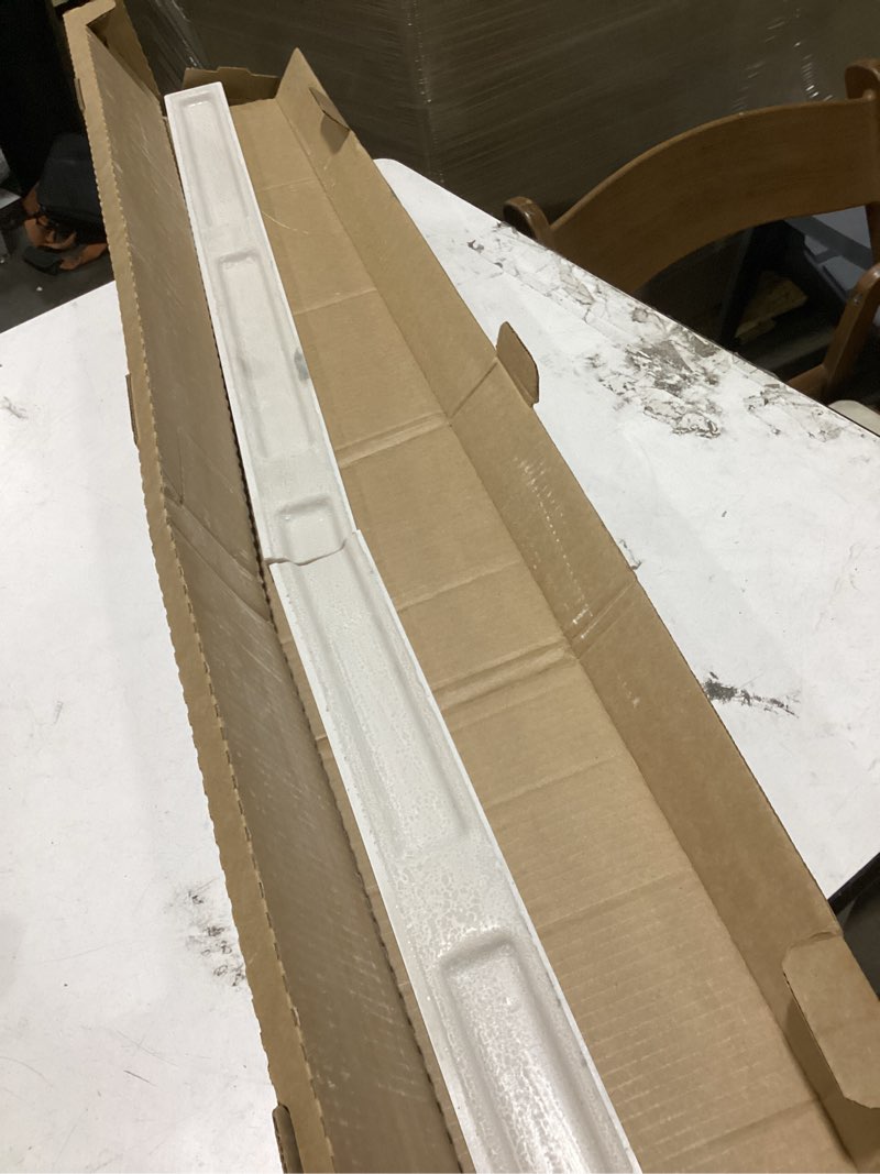 Condition photo showing As Is for project source cultured marble vanity tops 2.37-in h x 49-in l white cultured marble bathroom backsplash