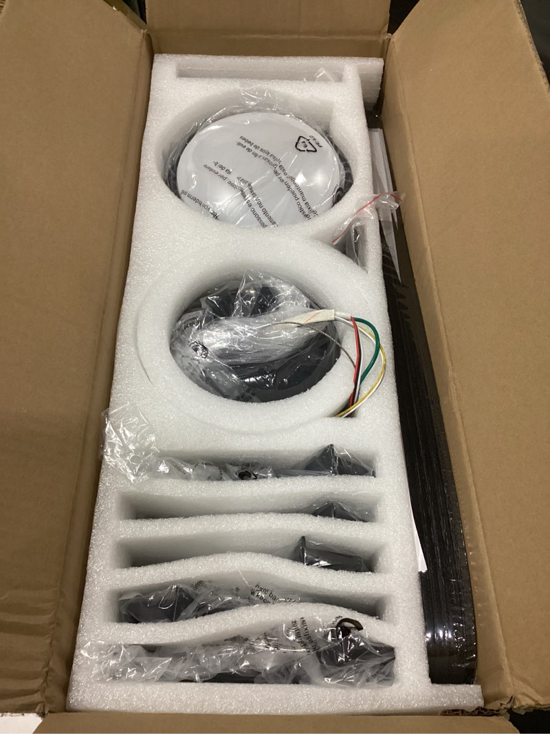 Condition photo showing Good Condition for JINIU Ceiling Fans with Lights, 52 inch Flush Mount Ceiling Fan with Remote Control, 5 Blades, Reversible, Innovative Stepless dimming and Color Temperature, Ceiling Fan for Living Room, Bedroom 52" Flush Mount Black