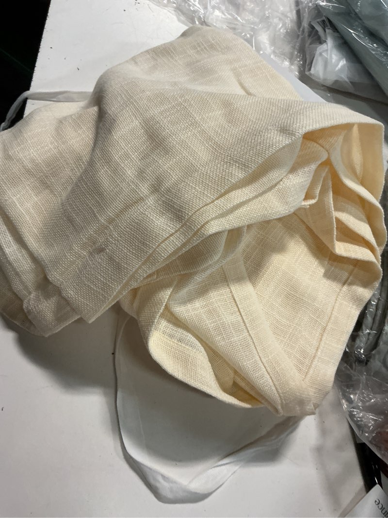 Condition photo showing Good Condition for cotton sheer curtain set (set of 2) color: ivory size: 48x96