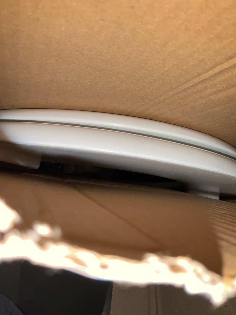 Condition photo showing As Is for project source wood white round toilet seat