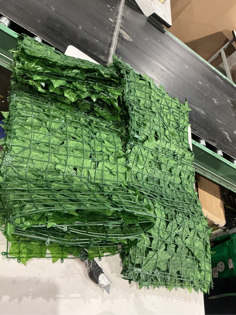 Condition photo showing As Is for kaszoo 240"x40" artificial ivy privacy fence screen - uv-anti breathable faux ivy greenery fence panels for patio, balcony, garden, backyard indoor outdoor decor 240*40inch
