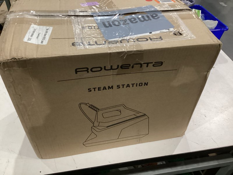 Condition photo showing Good Condition for Rowenta Steam Station, Stainless Steel Soleplate, Professional Iron Steamer for Clothes, 1.1L Removable Tank, Fast Heat Up, 1800 Watts, Blue Clothes Iron, DG8624 XL Steaming Sessions - High Pressure Steam