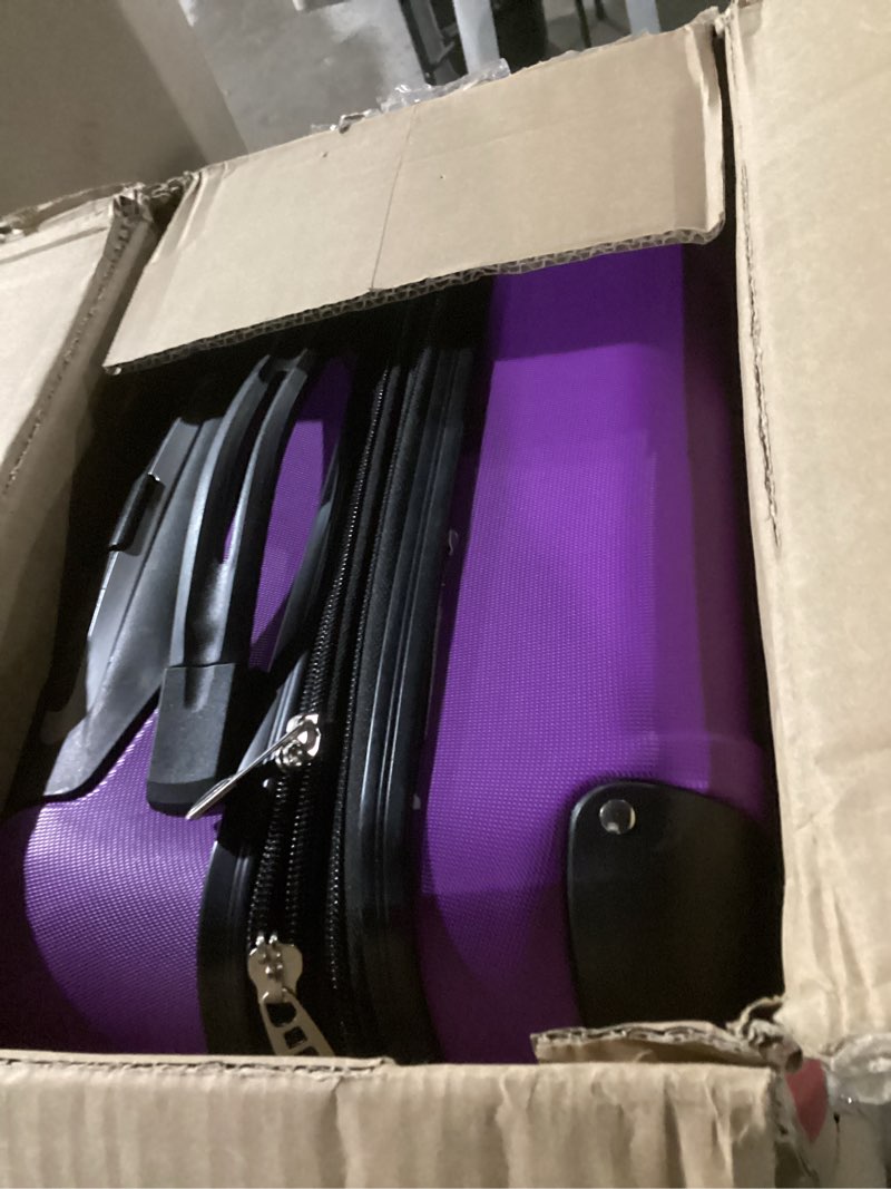 Condition photo showing Good Condition for Travelers Club Chicago Hardside Expandable Spinner Luggage, Purple, 20" Carry-On 20" Carry-On Purple