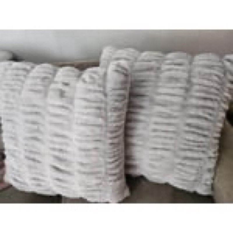 member's mark 2-pack ruched faux fur decorative pillows, 22" x 22"