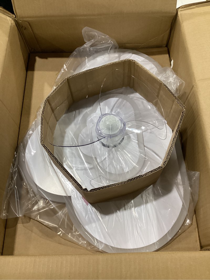Condition photo showing New/Like New for low profile ceiling fans with lights and remote 23.62in white cloud bedroom fans ceiling with light 6 speeds 3000-6000k fan lights ceiling fixtures flush mount ceiling fan for living room kids room