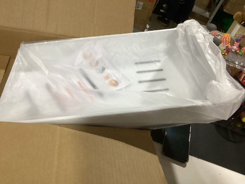 Condition photo showing New/Like New for hbl' 1 pack | 21" deep pull out cabinet organizer adhesive, 12-inch wide sturdy carbon steel roll-out drawers for face frame or frameless cabinets,slide-out shelves for pantry. 21"d x 12.0"w x 3.1"h white 1