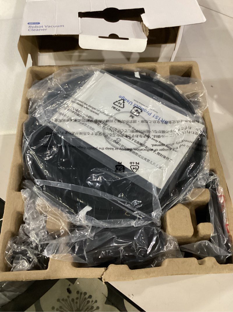 Condition photo showing Good Condition for not tested***** robot vacuum and mop combo, robot vacuum cleaner with bagless self emptying station, 18000pa suction, lidar navigation, ideal for pet hair, carpet & hard floor, compatible with app/alexa/voice control purple