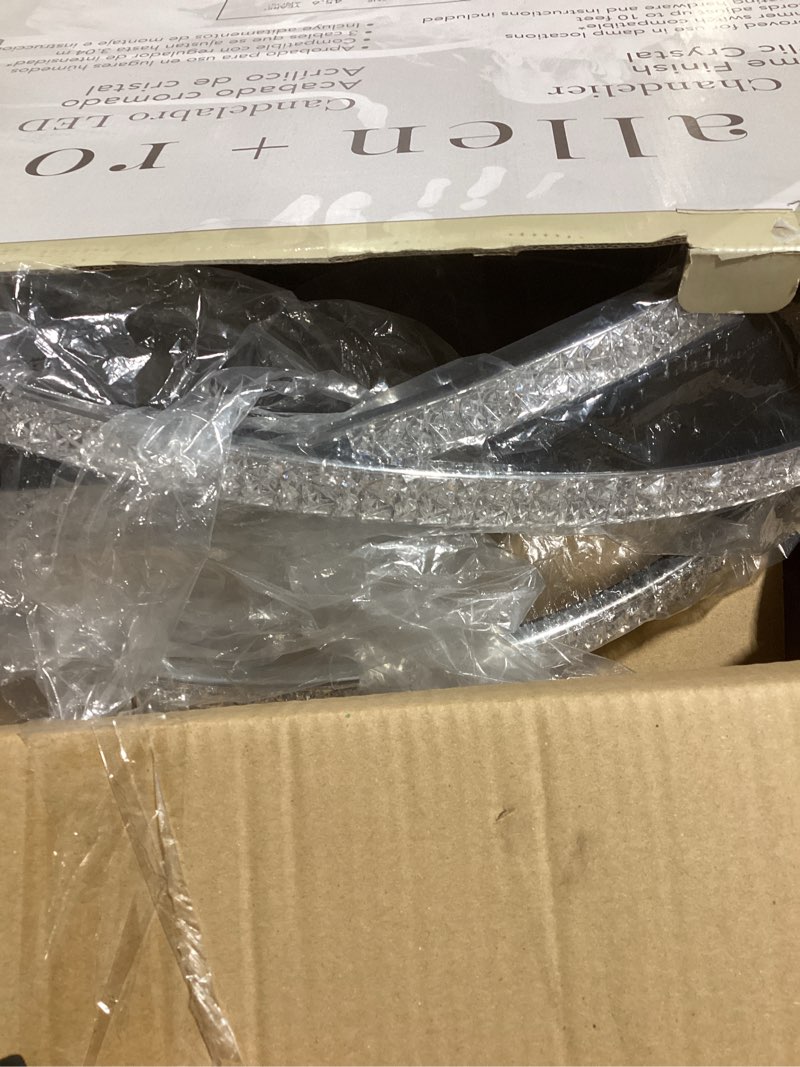 Condition photo showing Good Condition for allen + roth Lucia 1 -Light Gloss Steel LED Crystal Acrylic Steel Chandelier