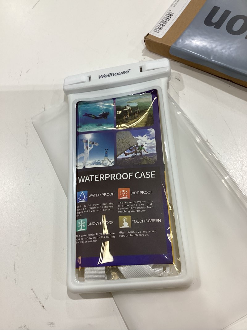 Condition photo showing Good Condition for wellhouse waterproof phone pouch, waterproof phone case for iphone 16 15 14 13 12 pro max xs samsung, ipx8 3d cellphone dry bag beach essentials (1 pack - white7.0, 7 inch) 1 pack - white7.0"