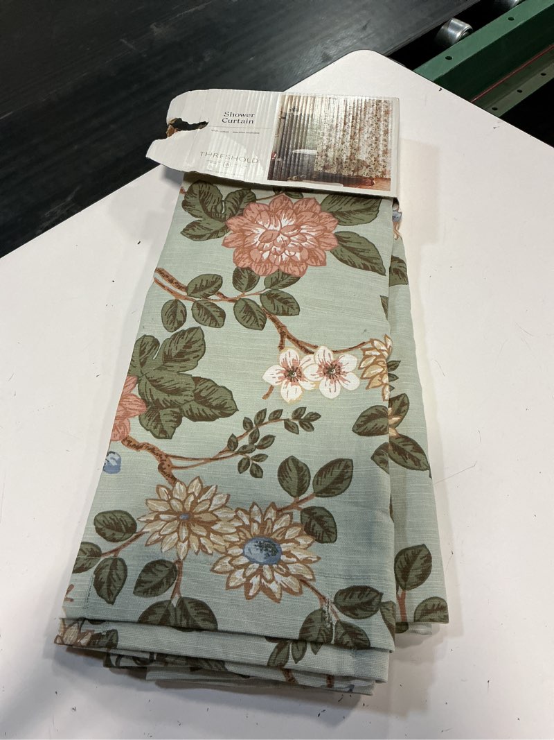 Condition photo showing New/Like New for toile garden floral shower curtain sage - threshold™