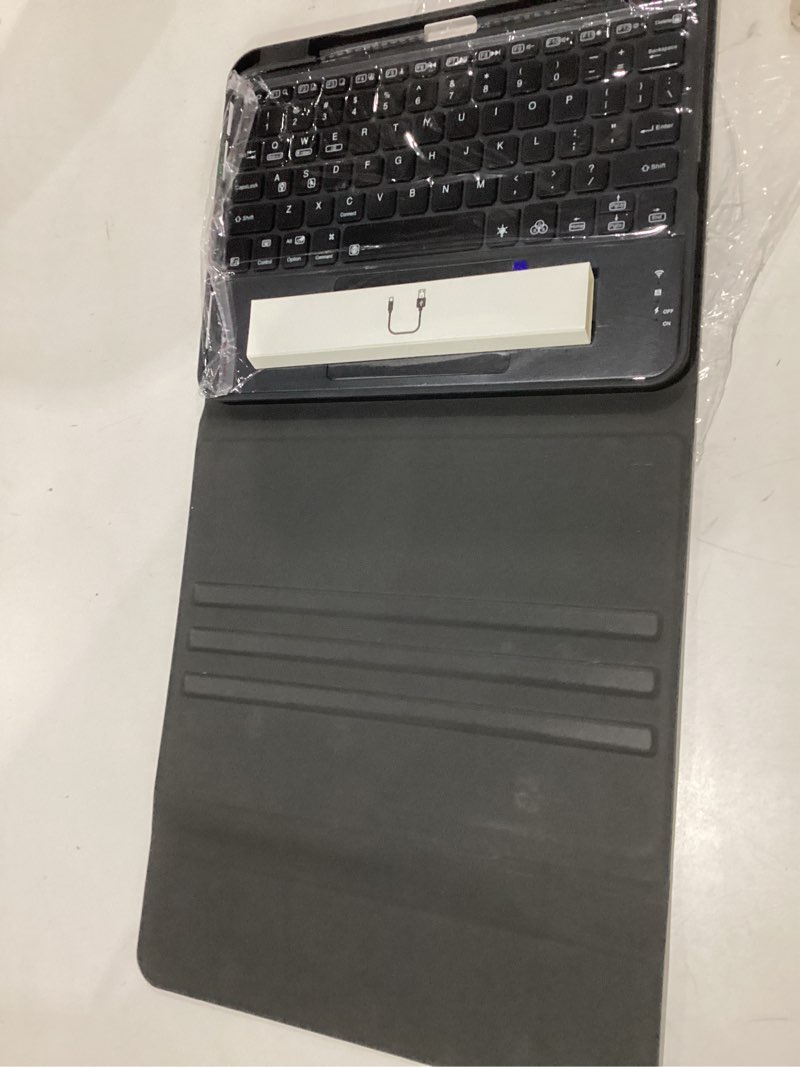 Condition photo showing Good Condition for harvopu compatible for ipad 11th 10th generation case with keyboard, folio cover with pencil holder, multi-touch trackpad, 7 color backlit, detachable keyboard for ipad (a16) 11th/10th gen (black)