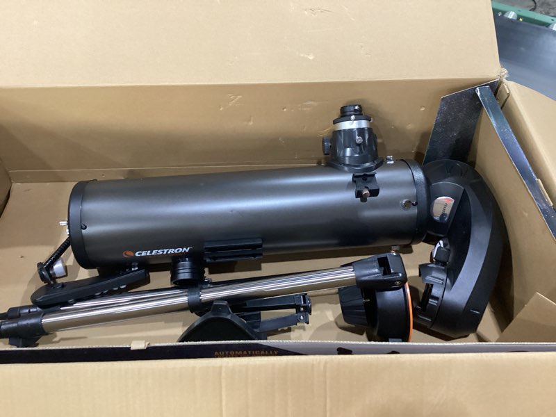 Condition photo showing Good Condition for celestron - nexstar 130slt computerized telescope - compact and portable - newtonian reflector optical design - skyalign technology - computerized hand control - 130mm aperture grey nexstar 130 slt telescope only