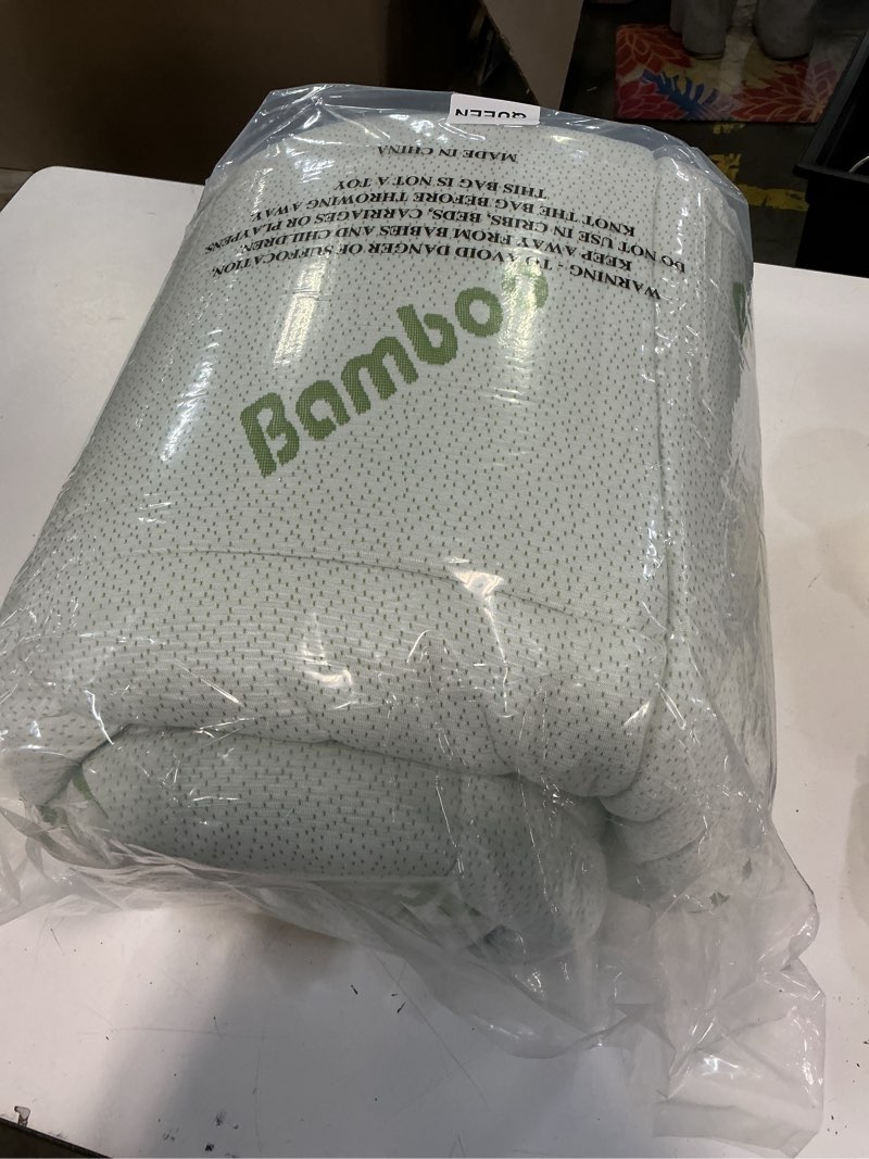 Condition photo showing New/Like New for Queen Size Mattress Topper Viscose Derived from Bamboo, Soft Thick Pillow Top Mattress Pad Cover for Back Pain, Cooling Mattress Protector with 8-21 Inch Deep Pocket, White White Queen