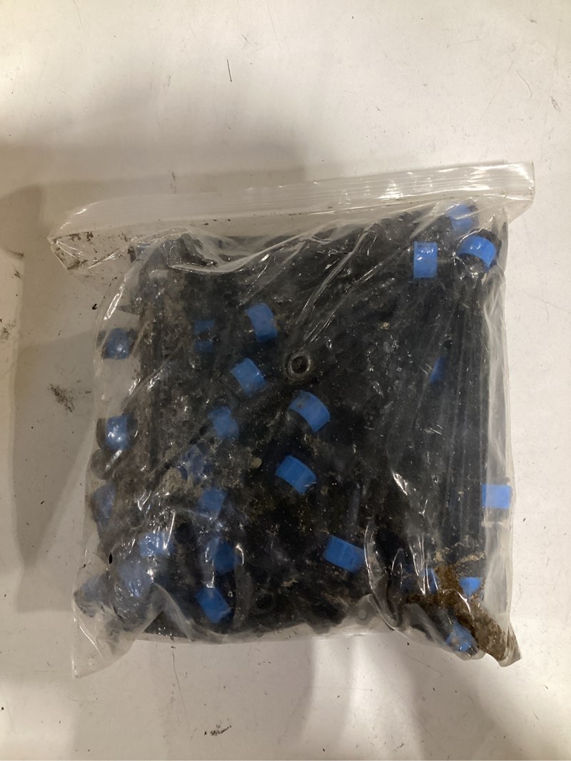 Condition photo showing As Is for mixc 60pcs quick-connect drip irrigation emitters fan shape for 1/4" drip irrigation tubing - adjustable push-to-connect 360° drip emitters vortex on 6" sturdy stake for irrigation system 60pcs drip irrigation vortex emitters