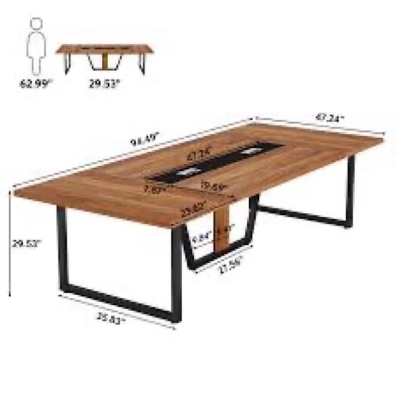 8ft Conference Table, Meeting Table for 8-10 People INCOMPLETE 