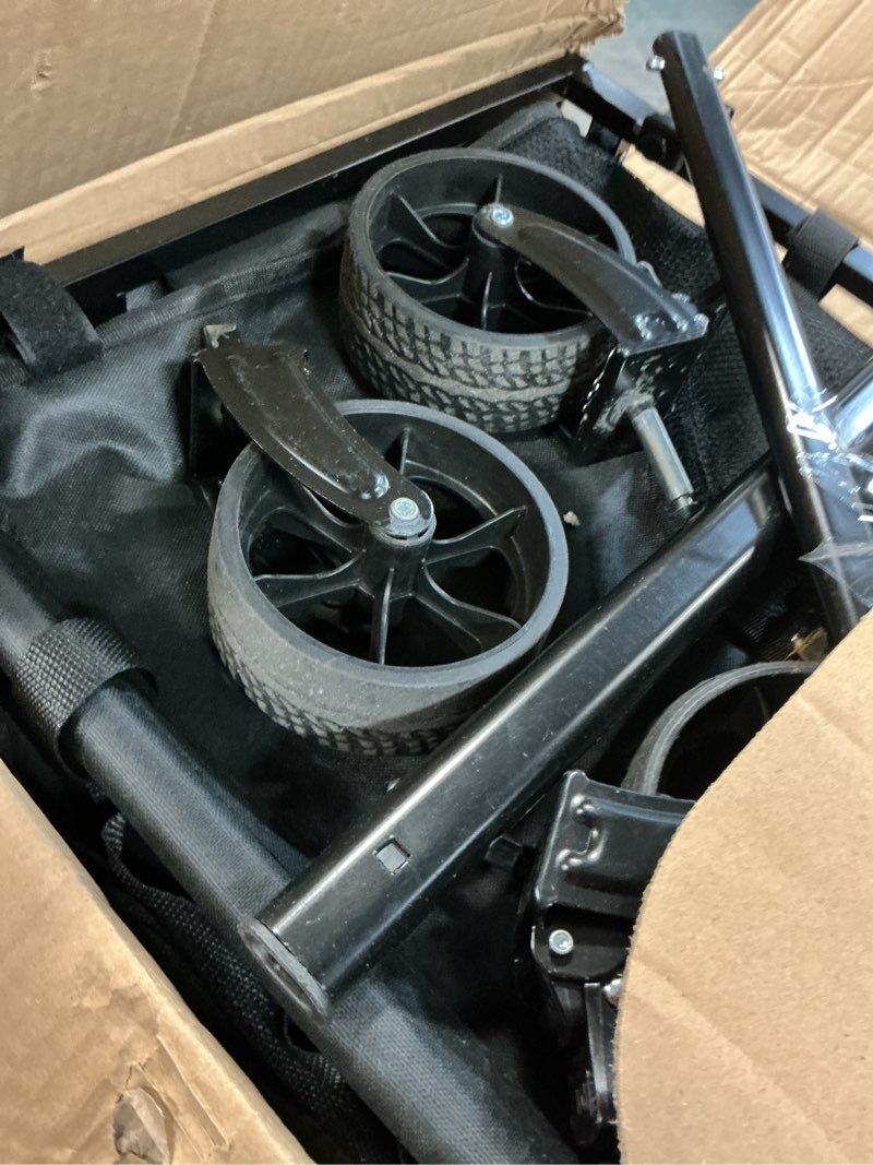 Condition photo showing Good Condition for wagons carts foldable, beach wagon with brakes & all-terrain wheels 560lbs capacity collapsible wagon for trips, outdoor camping, sports & garden use – black blue