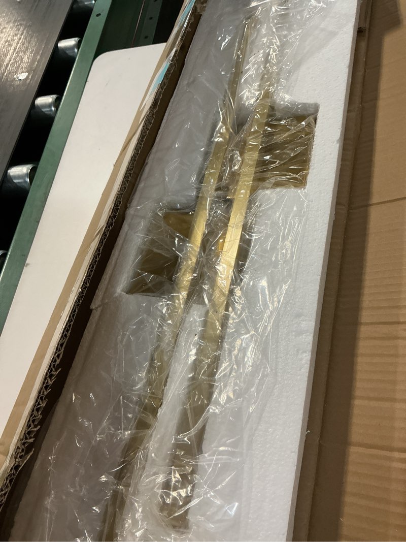 Condition photo showing Good Condition for Wall Sconces Set of Two, LED Dimmable Sconces Wall Lighting, Brushed Gold Modern Wall Sconce Light for Bathroom, Living Room, Bedroom, Hardwi Gold 28Inch