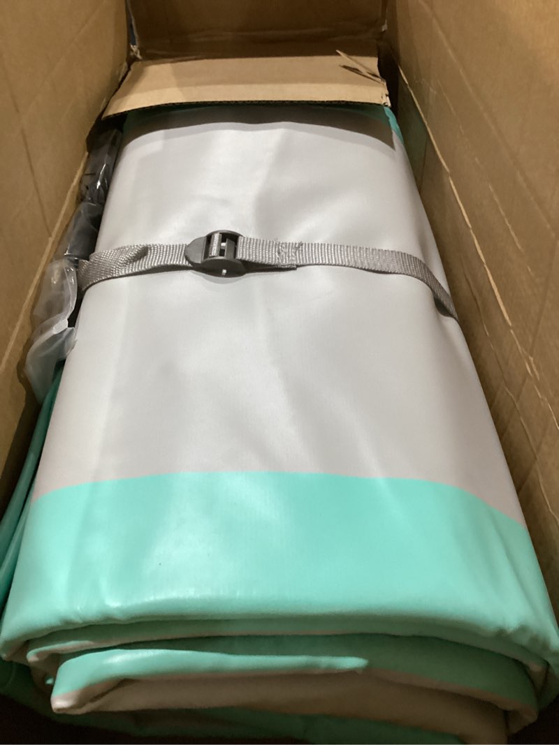 Condition photo showing As Is for KIKILIVE Inflatable Air Gymnastics Tumbling Mat 6ft 10ft 13ft 16ft 20ft, Air Tumble Track Mat 4/8 inches Thickness with Electric Air Pump for Home Use Training Cheerleading Yoga Water Beach Park Green 13ft*3.3ft*4in(4*1*0.1m)