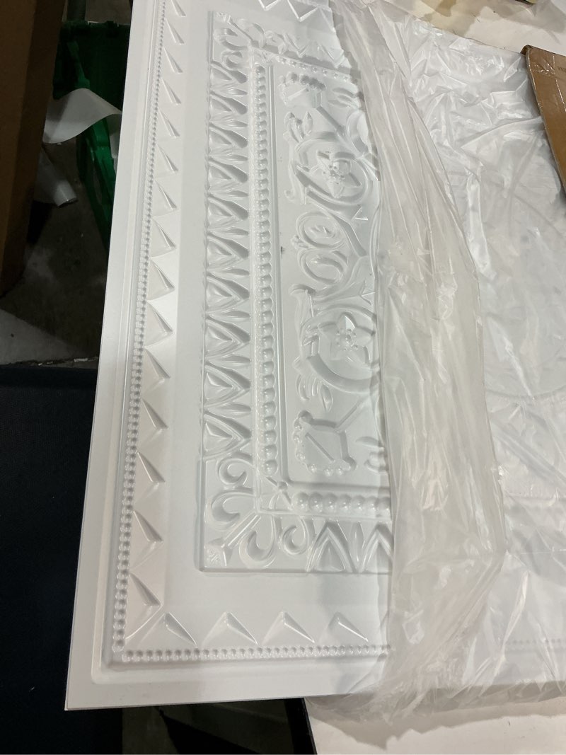 Condition photo showing Good Condition for art3d drop ceiling tiles, glue up ceiling tiles, 2'x2' plastic sheet in white (12-pack, 48 sq.ft) 24"x24" white 12