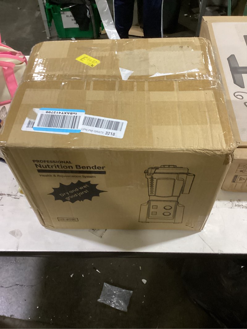 Condition photo showing New/Like New for blender, 1800w blender with grinder - 6-blade professional smoothie blenders for kitchen, crushes ice, self-cleaning, 68oz & 27oz jars dishwasher safe, for baby food, nut butter